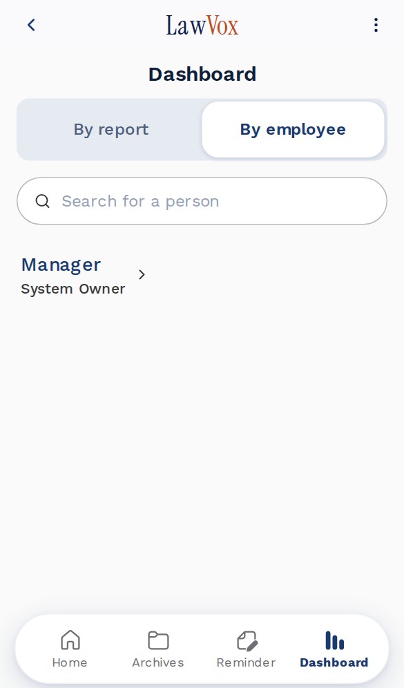 LawVox app screen
