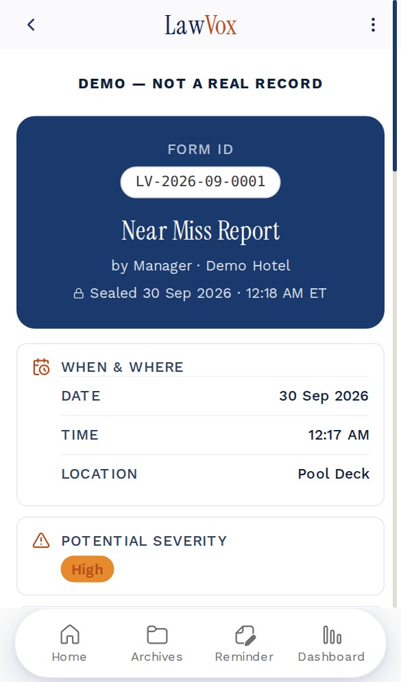 LawVox app screen